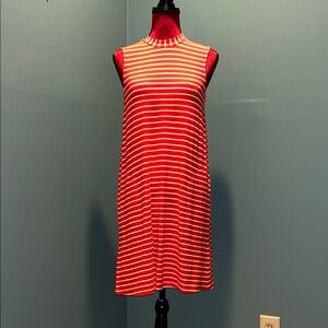 J. Crew Sleeveless Red & White Stripe Dress Size XS